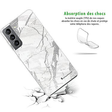 Avis LaCoqueFrançaise Coque Samsung Galaxy S21 5G 360 intégrale transparente Motif Marbre gris Tendance