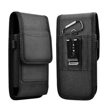 Avizar Étui Ceinture Vertical Smartphone Universel Porte Stylet Mousqueton Noir