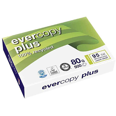 EVERCOPY Ramette 500 Feuilles Papier 80g A3 420x297 mm Certifié Ange Bleu Blanc