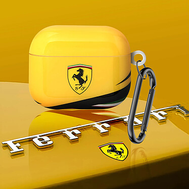 Acheter Ferrari Coque pour Airpods 3 Silicone Rigide Mousqueton Jaune