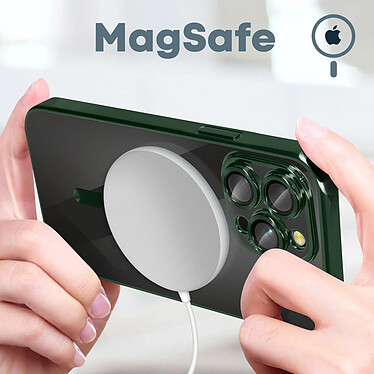 Avis Avizar Coque MagSafe pour iPhone 14 Pro Max Silicone Protection Caméra  Contour Chromé Vert