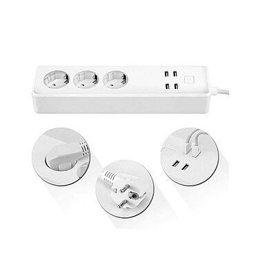 Woox - Multiprise intelligente Smart Wifi blanc R4028