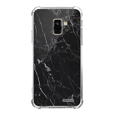 Evetane Coque Samsung Galaxy A8 2018 anti-choc souple angles renforcés transparente Motif Marbre noir