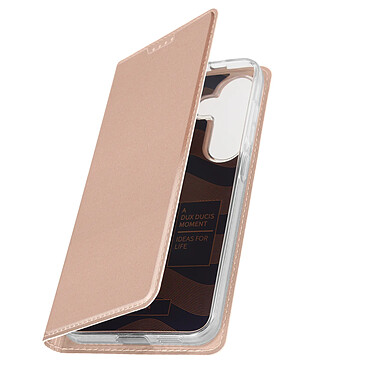 Dux Ducis Étui pour Samsung Galaxy S24 Clapet Porte-carte Support Vidéo Rose Champagne