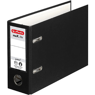 HERLITZ Classeur à levier PP maX.file protect A5 à l'italienne dos de 75 mm Noir