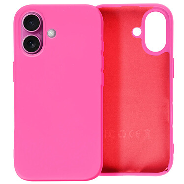 Avizar Coque pour iPhone 16 Semi-rigide Soft-touch Anti-traces Fuchsia