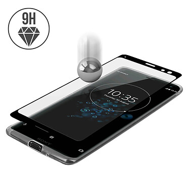 Avizar Coque Arrière + Film Verre Trempé écran Sony Xperia XZ3 - Contour noir pas cher