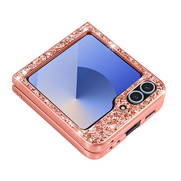 Acheter Avizar Coque Paillette pour Samsung Z Flip 6 Dos Rigide Contour Souple Rose Champagne