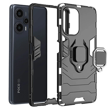 Avizar Coque pour Xiaomi Poco F5 Hybride Antichoc Anneau Support  Noir pas cher