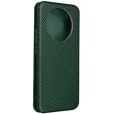 Avizar Etui pour Realme 11 Pro Plus et 11 Pro effet carbone clapet magnétique support vidéo  Vert foncé