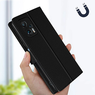 Avizar Étui pour Xiaomi Poco X4 GT Clapet Portefeuille Support Vidéo Dragonne  noir pas cher