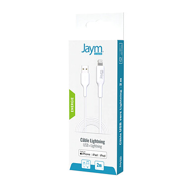 Avis Jaym Câble de Charge et Synchronisation de donnée USB vers Lightning MFI 2,4A 2M Blanc