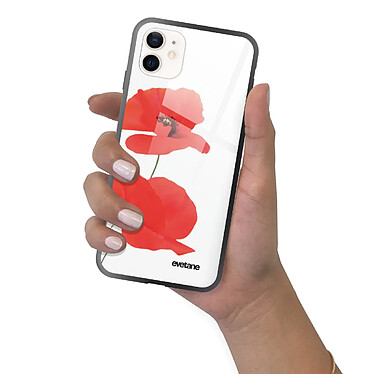 Evetane Coque iPhone 12 Mini Coque Soft Touch Glossy Coquelicot Design pas cher