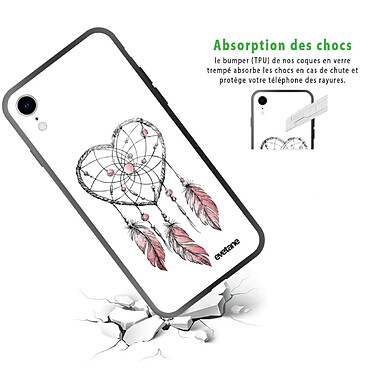 Avis Evetane Coque en verre trempé iPhone Xr Attrape coeur