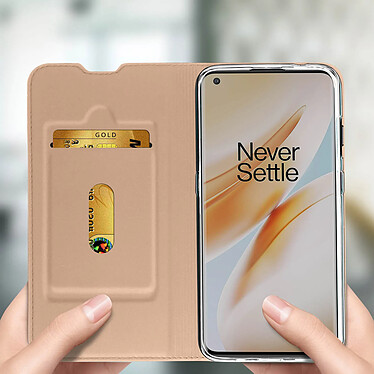 Acheter Avizar Housse OnePlus 8 Étui Folio Porte-carte Fonction Support Vidéo Rose Gold