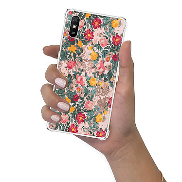 LaCoqueFrançaise Coque Xiaomi Redmi 9A Silicone antichocs Solides coins renforcés  transparente Motif Fleurs Beige et Rose pas cher