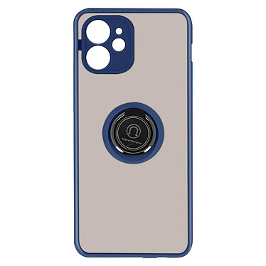 Avizar Coque pour iPhone 11 Bi-matière Bague Métallique Support Vidéo Bleu Nuit