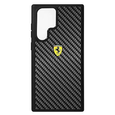 Ferrari Coque Samsung Galaxy S22 Ultra Carbone Contour Silicone Dos Rigide Noir