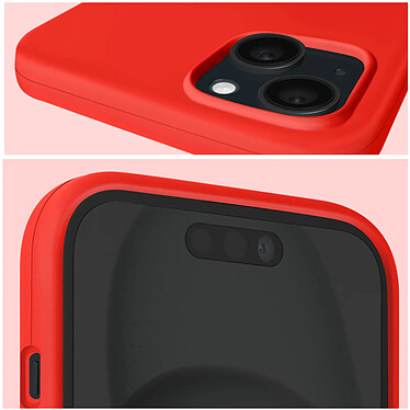 Acheter Moxie Coque pour iPhone 15 Semi-rigide Intérieur Microfibre Bords Surélevés Rouge