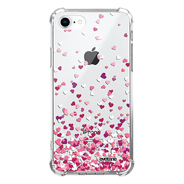 Evetane Coque iPhone 7/8/ iPhone SE 2020 anti-choc souple angles renforcés transparente Motif Confettis De Coeur