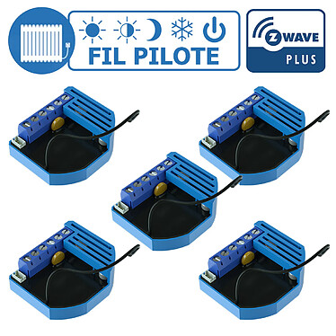 Qubino Lot De 5 Modules Fil Pilote Encastrable Z-wave Plus - Qubino QUB_LOT5_ZMNHJD1