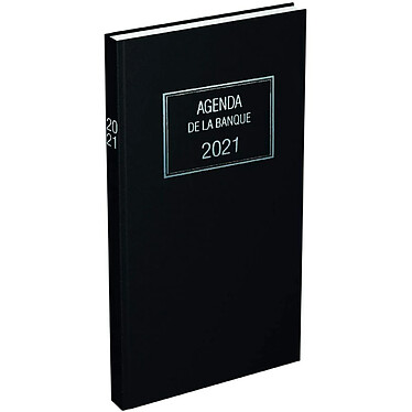 LECAS Agenda Banquier Long 15 x 34 cm 1 volume 1 jour/2 pages noir