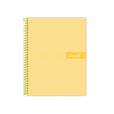 LIDERPAPEL Cahier spirale crafty A4 240p 90g quadrillé 5x5mm microperforé 4 trous - Jaune