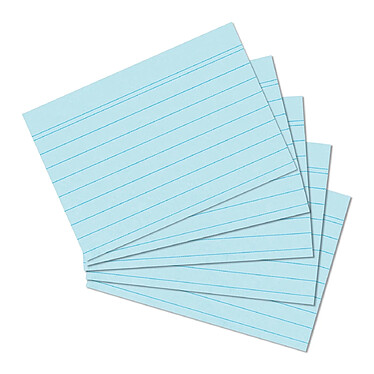 HERLITZ Paquet de 100 Fiches bristol 170g A5 148x210 mm Lignées Bleu