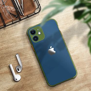 Avizar Coque iPhone 12 / 12 Pro Grips antidérapants Bords caméra surélevés - Vert pas cher