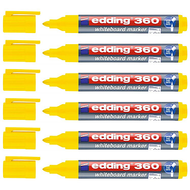 EDDING Marqueur pour Tableaux blancs 360 Jaune Pointe Ronde 1,5-3 mm x 6