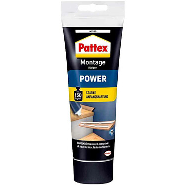 PATTEX Colle de montage POWER, blanc, tube de 250 g