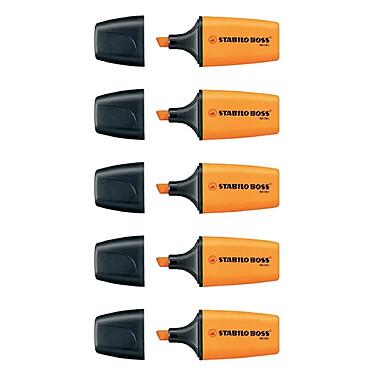 STABILO Surligneur BOSS MINI Pointe biseautée Orange x 5