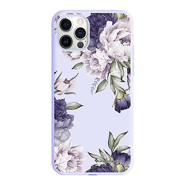 LaCoqueFrançaise Coque iPhone 12/12 Pro Silicone Liquide Douce lilas Pivoines Violettes