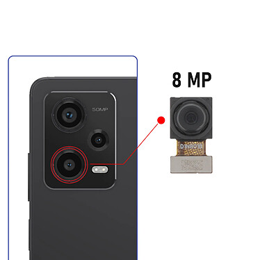 Avis Clappio Caméra 8MP pour Redmi Note 12 Pro/12 Pro Plus/Xiaomi 12T/12T Pro Noir