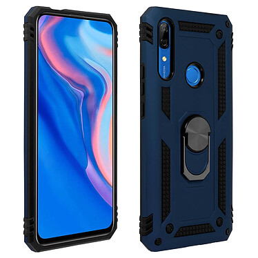 Avizar Coque Huawei P Smart Z/Y9 Prime 2019/Honor 9X Bi matière Bague Support bleu nuit