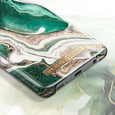 iDeal of Sweden Coque pour Samsung S10e Marbré Luxe Ultra fine Golden Jade Marble Vert Foncé pas cher