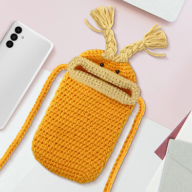 Avis Avizar Sac Bandoulière pour Smartphone Finition Tissé Design Kawaii  Orange