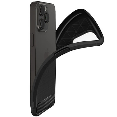 Avizar Coque pour iPhone 14 Pro Renforcée Souple Carbone Effet Brossé  Noir pas cher