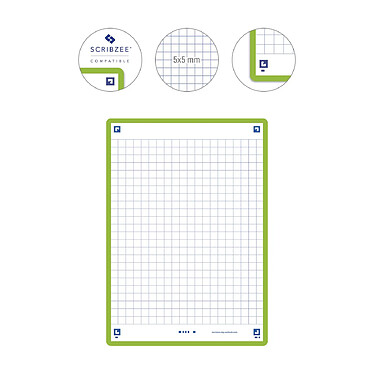 Acheter OXFORD Paquet de 32 Fiches Bristol revision 2.0 Non Perforées 105x148 mm A6 Q5/5 vert