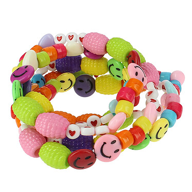 Avizar Bijou de Téléphone Collier Smiley et Cœurs 110cm Collection Smile Multicolore