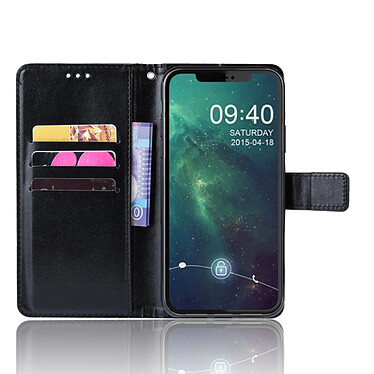 Evetane Etui Coque iPhone 11 Noir, Protection Portefeuille Livre Emplacement cartes, support dépliant, Languette Magnétique pas cher