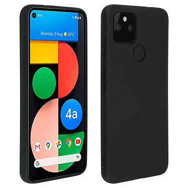 Avizar Coque Google Pixel 4A 5G Silicone Semi-rigide Finition Soft Touch noir