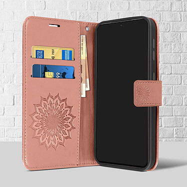 Avis Avizar Étui Samsung S21 Plus Portefeuille Support Vidéo Motif Mandala Fleur Rose gold