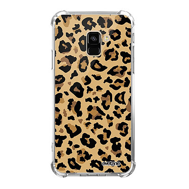 Evetane Coque Samsung Galaxy A8 2018 anti-choc souple angles renforcés transparente Motif Léopard Beige