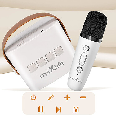 Acheter Maxlife Enceinte Bluetooth avec Microphone Portable Autonomie 5 heures Blanc