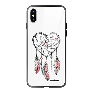 Evetane Coque en verre trempé iPhone Xs Max Attrape coeur