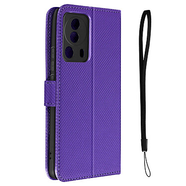 Avizar Étui Folio pour Xiaomi 13 Lite porte-cartes effet croisillons avec dragonne  Violet