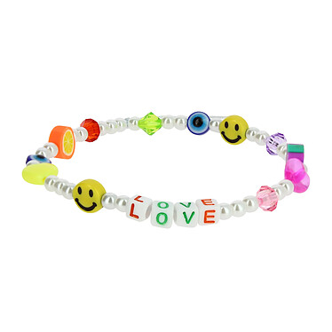 Avizar Bijou de Téléphone Bracelet Love 25cm Collection Lovely  Blanc