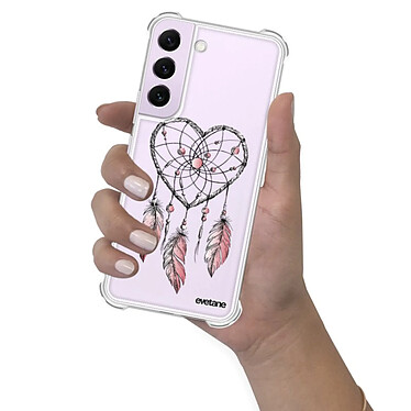 Evetane Coque Samsung Galaxy S21 FE Silicone antichocs Solides coins renforcés  transparente Motif Attrape coeur pas cher