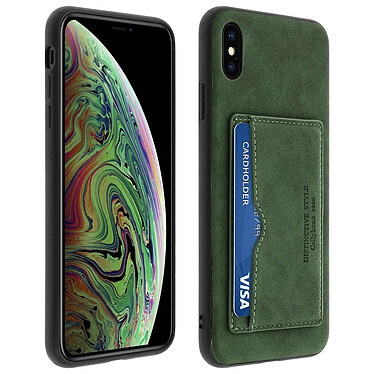 Avizar Coque Apple iPhone XS Max Protection Antichocs Porte-carte Stand Vidéos Vert